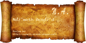 Németh Acsád névjegykártya